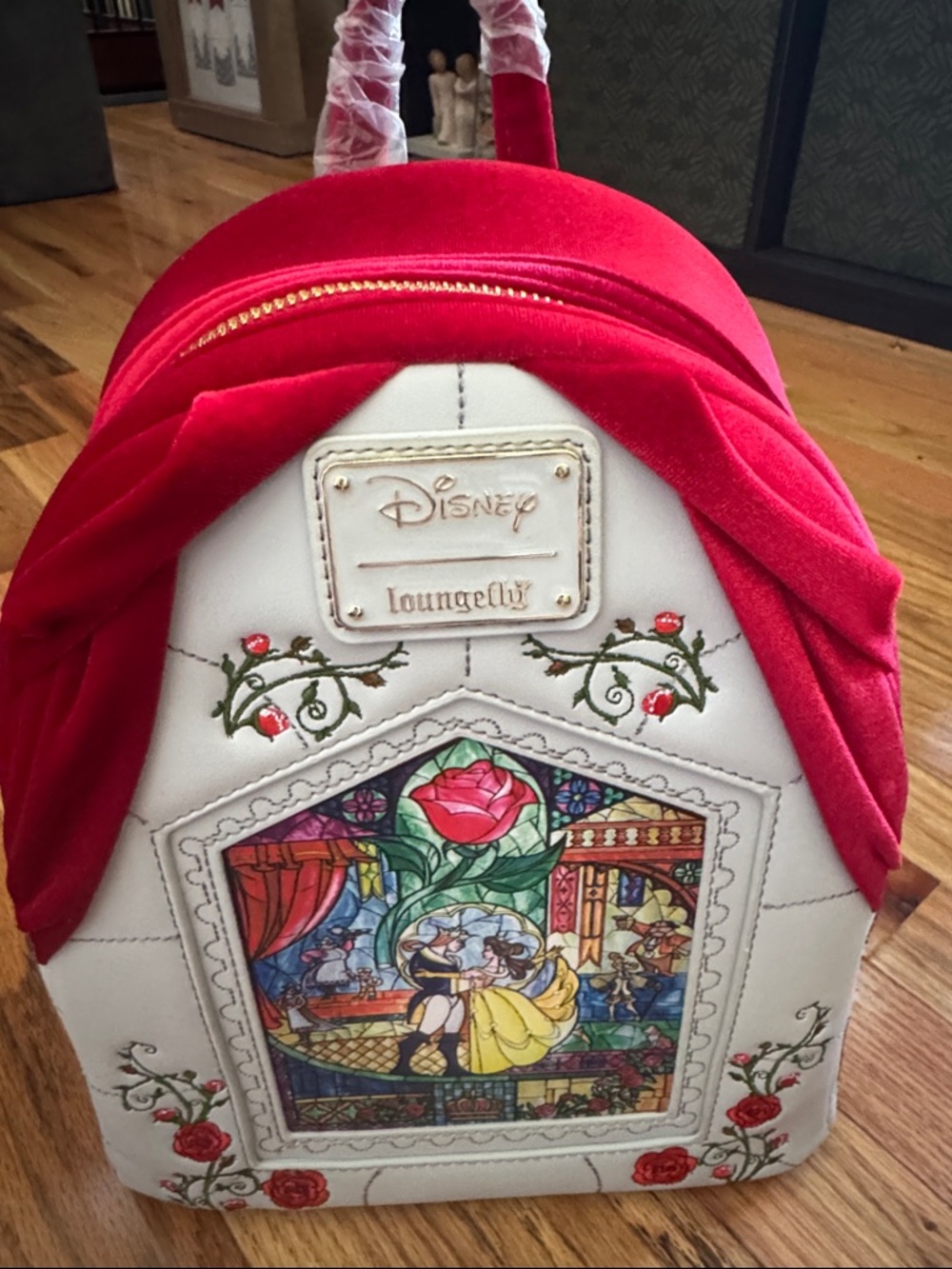 NWT Loungefly Disney Beauty and the Beast Stained Glass Portrait Mini Backpack - Picture 5 of 14